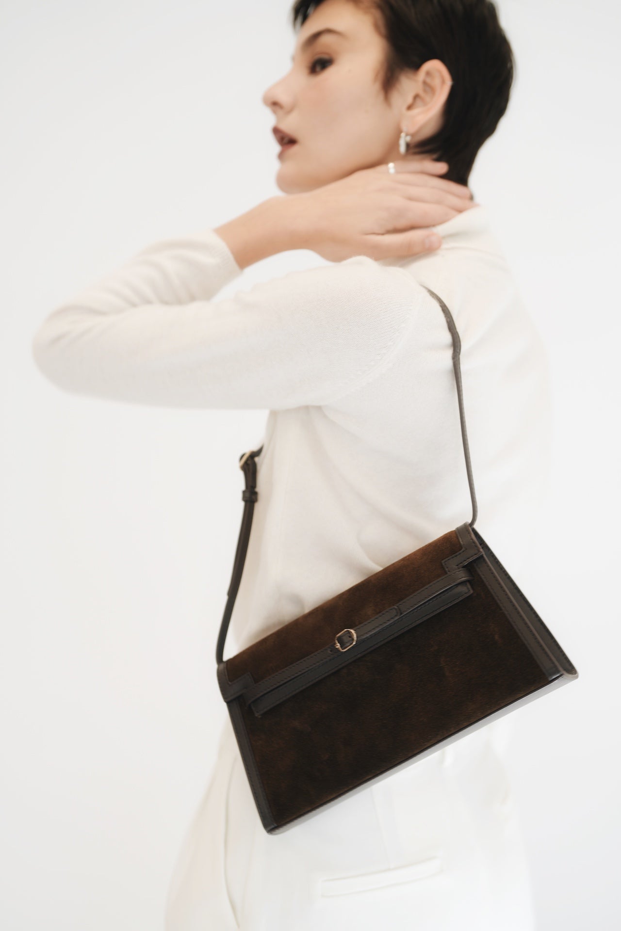 Truffle Suede Shoulder Bag