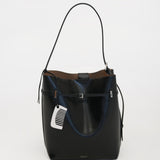 Black Belted Leather Tote Bag