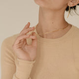 Gold Herringbone Chain Necklace