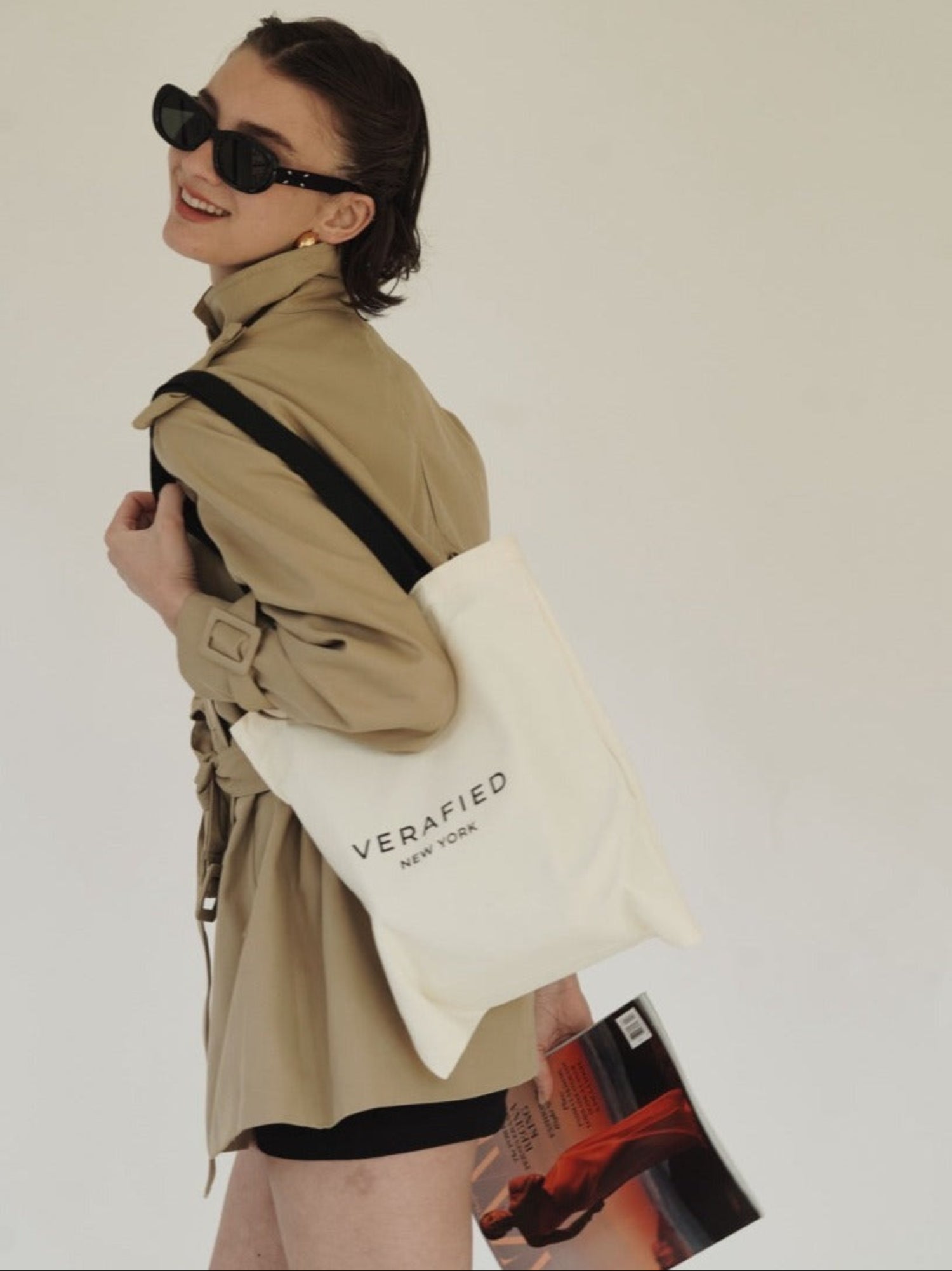 VERAFIED Statement Tote Bag with model