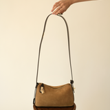 Gold Suede Hobo Bag
