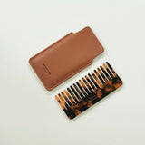 Tan Hair Comb with Case