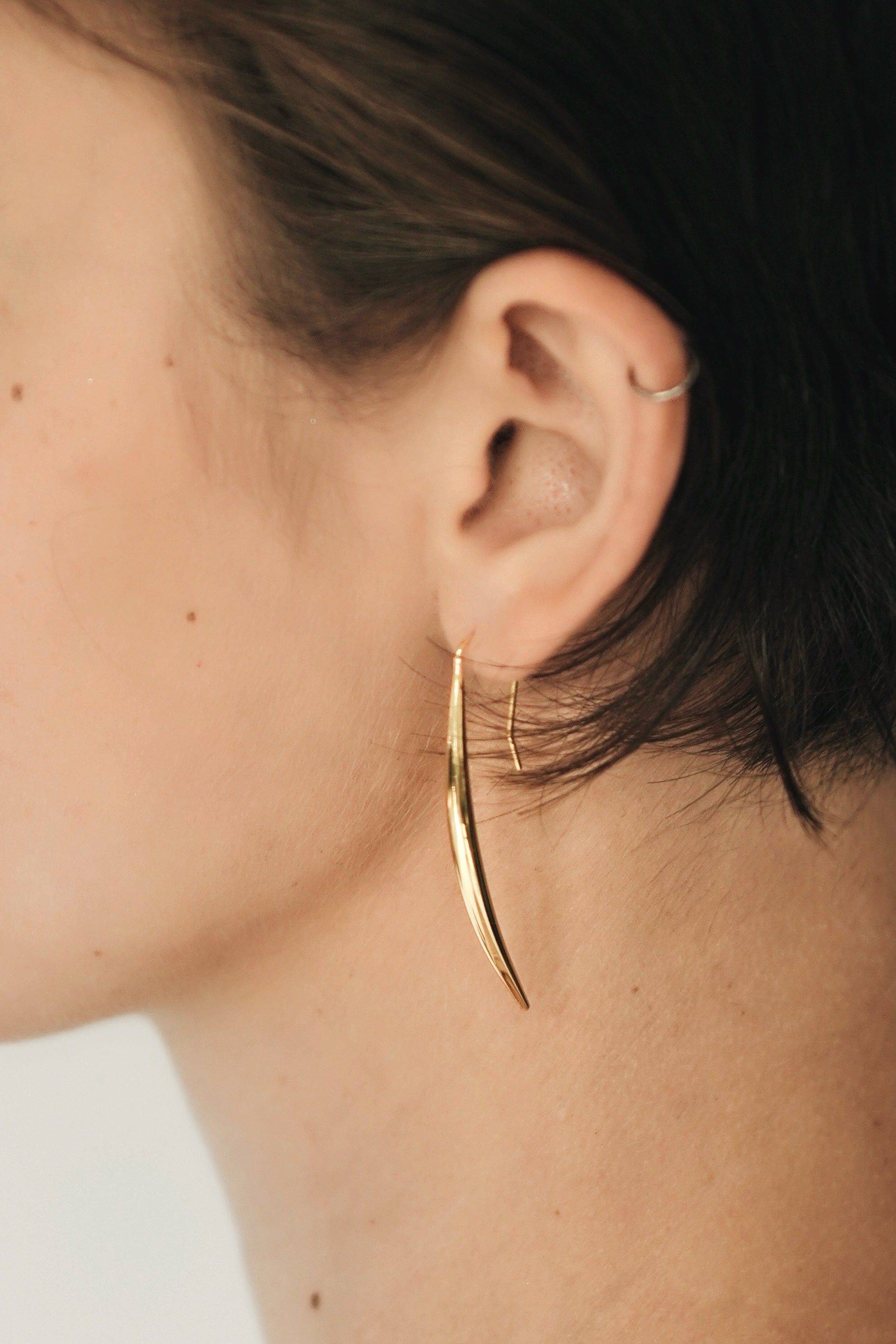 Gold Linear Drop Earrings