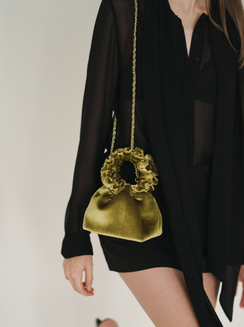 Velvet Chain Flap Square Bag | SHEIN IN