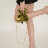 Mini Emerald Velvet Cloud Bag