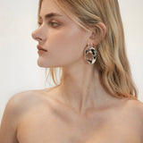 Silver Ripple Hoop Earrings