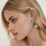 Silver Ripple Hoop Earrings