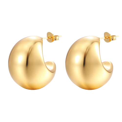 Chunky 18K Gold Medium Hoop Earrings Set - Shop Online