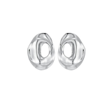 Silver Ripple Hoop Earrings