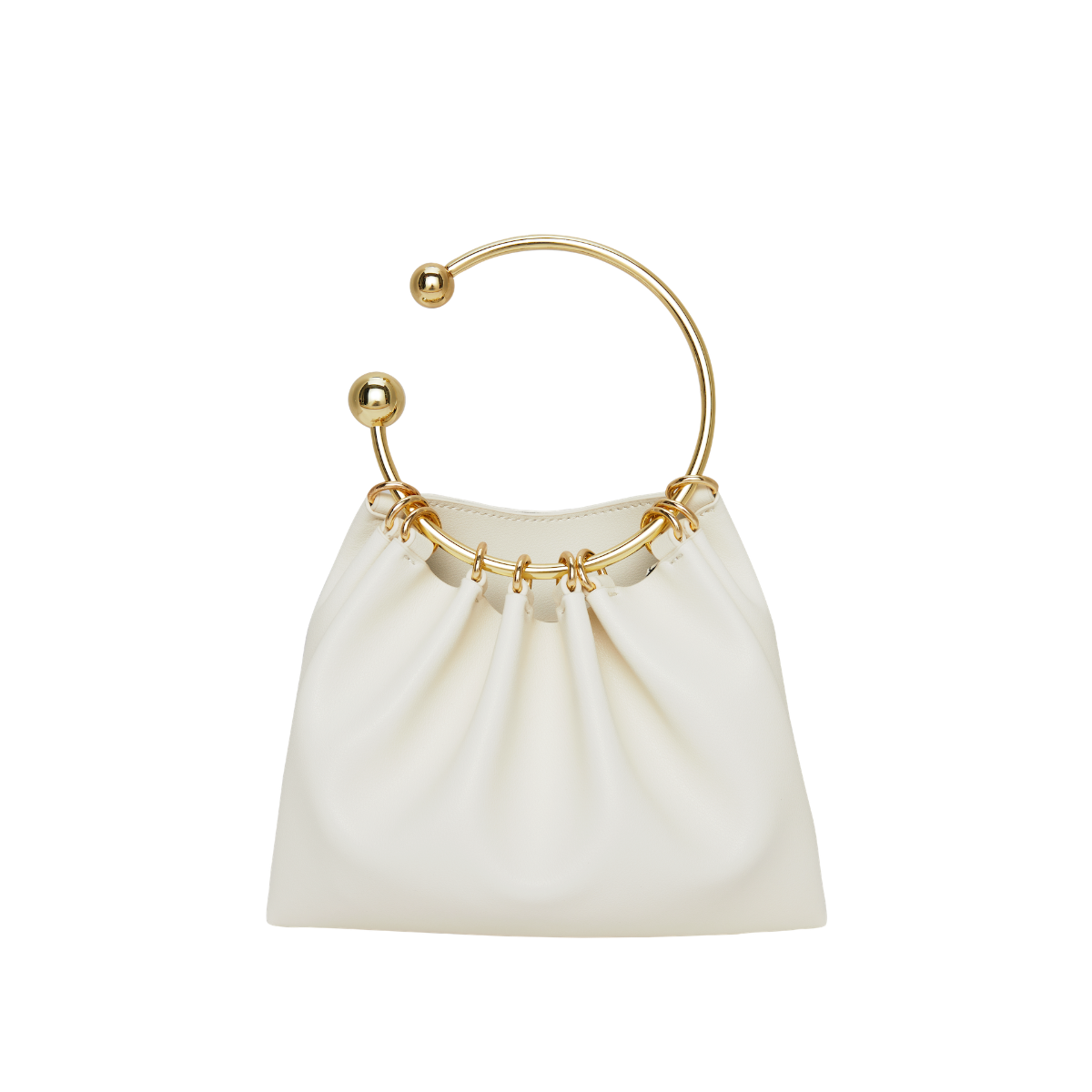 Cream Ring Handle Bag