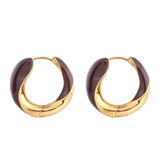 Chocolate Orbit Hoop Earrings