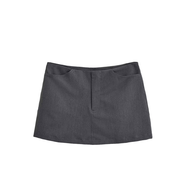 Charcoal Low-rise Mini Skirt
