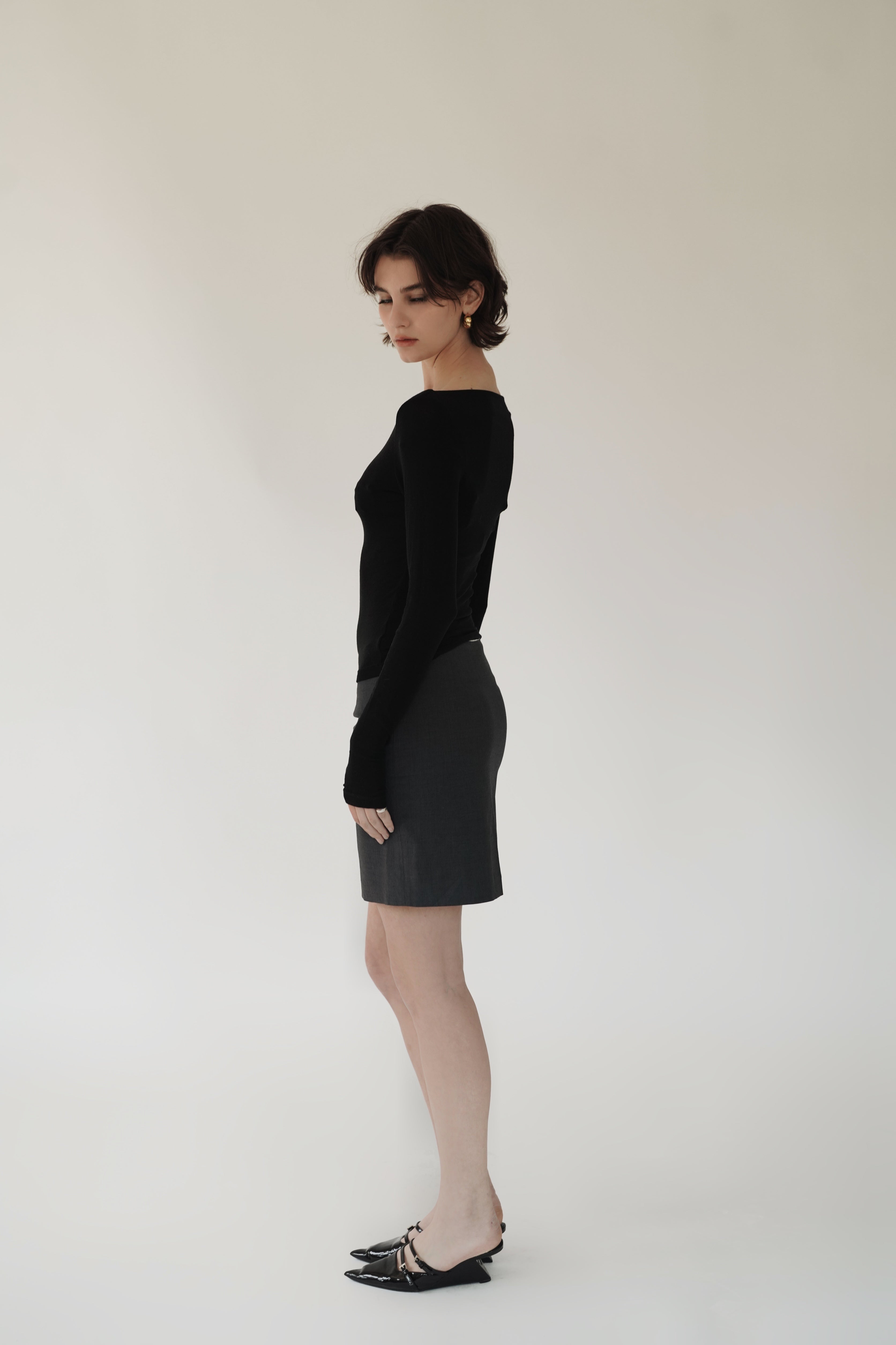 Ruched Long-Sleeve Top