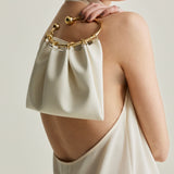 Cream Ring Handle Bag