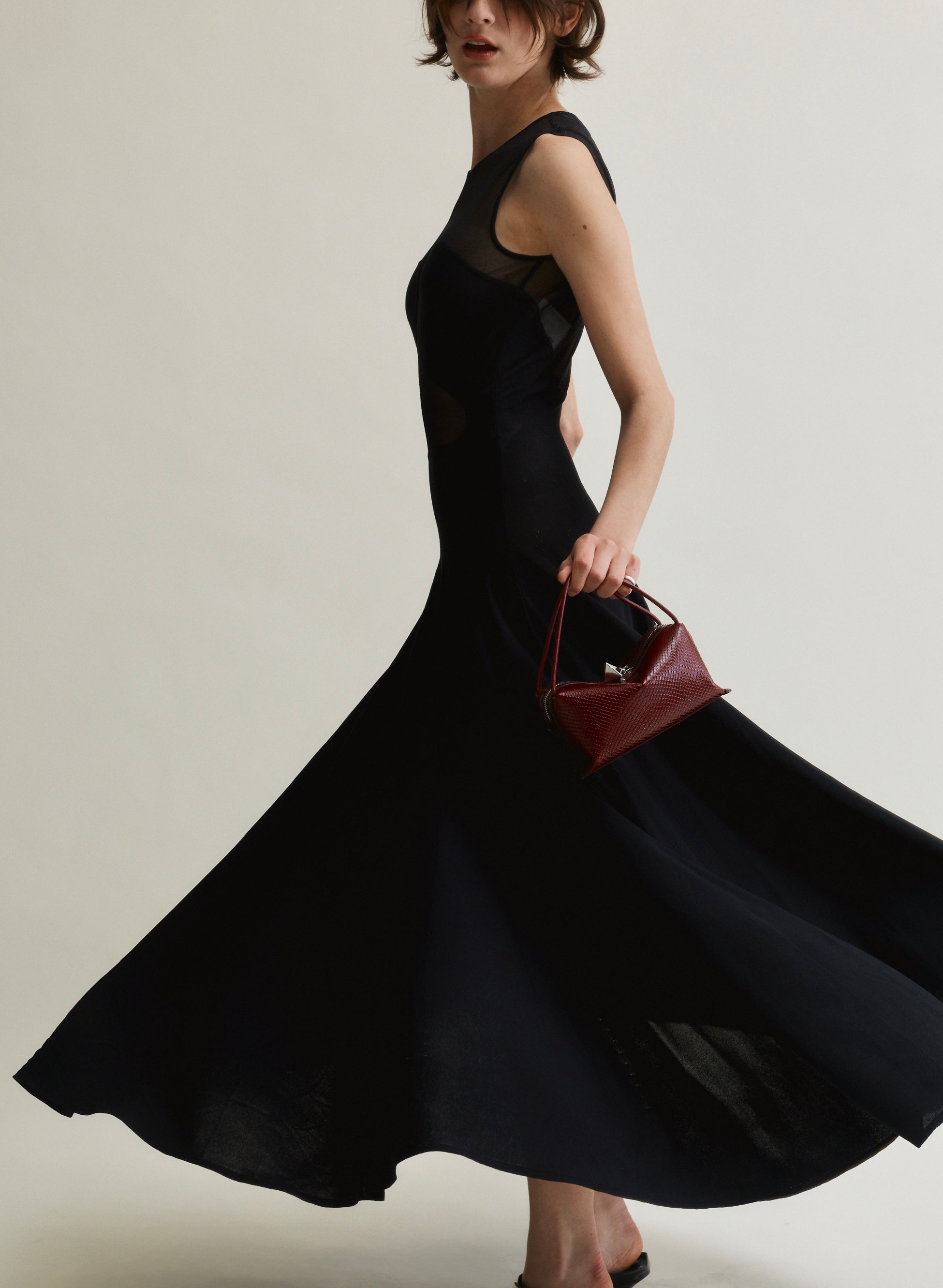 Maroon Python Café Mini Bag: Crossbody Handbag - Verafied New York