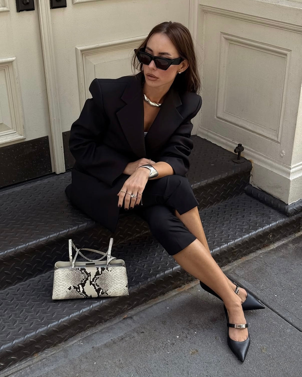 Python Éclair Clutch Shoulder Handbag - Verafied New York