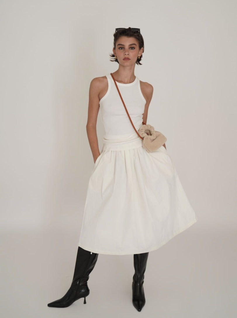 White midi 2025 skirt a line