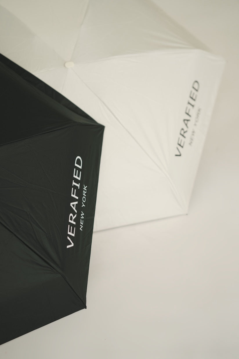 Black VERAFIED Logo Printed Umbrella