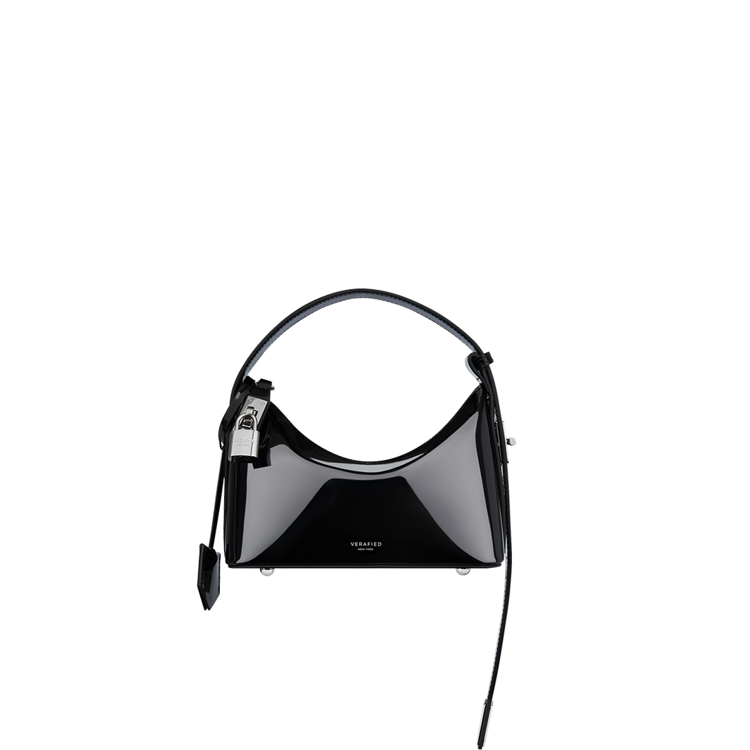 Patent Mini Silver Black Hobo Bag (Limited Edition)