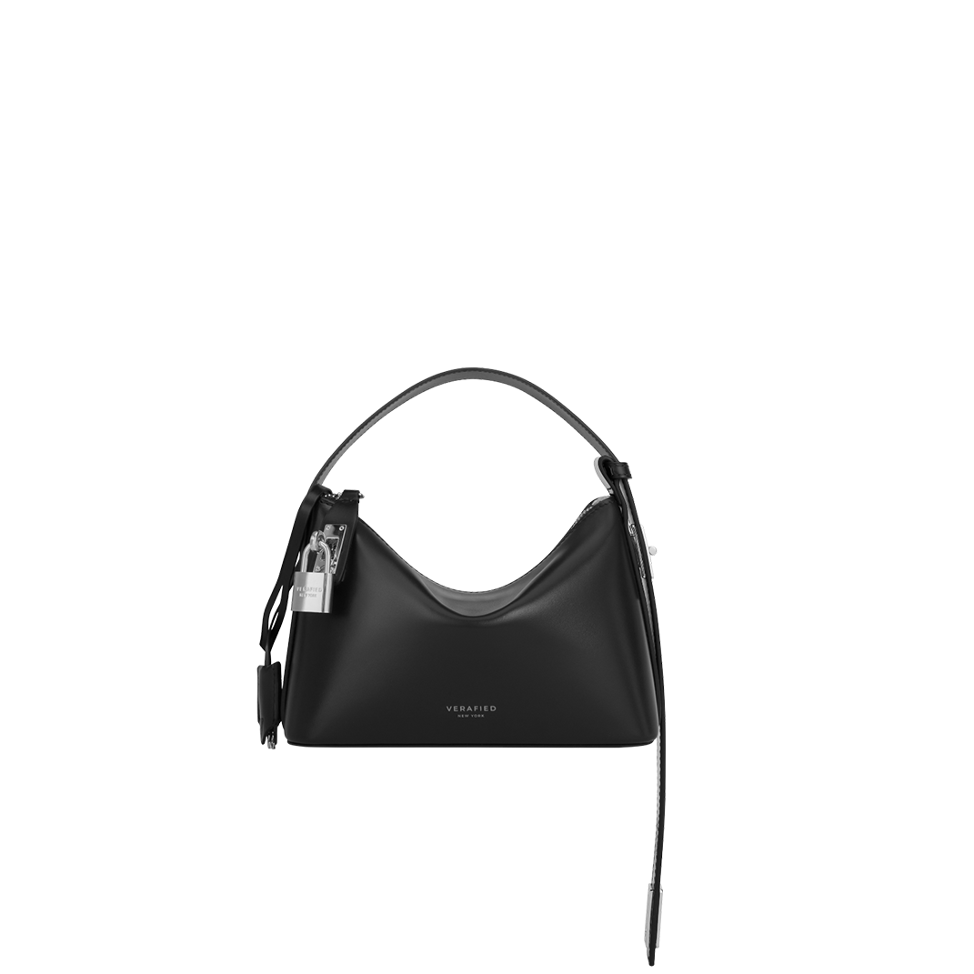 Mini Silver Black Hobo Bag