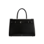Noir Leather Book Tote Bag 33 for Work