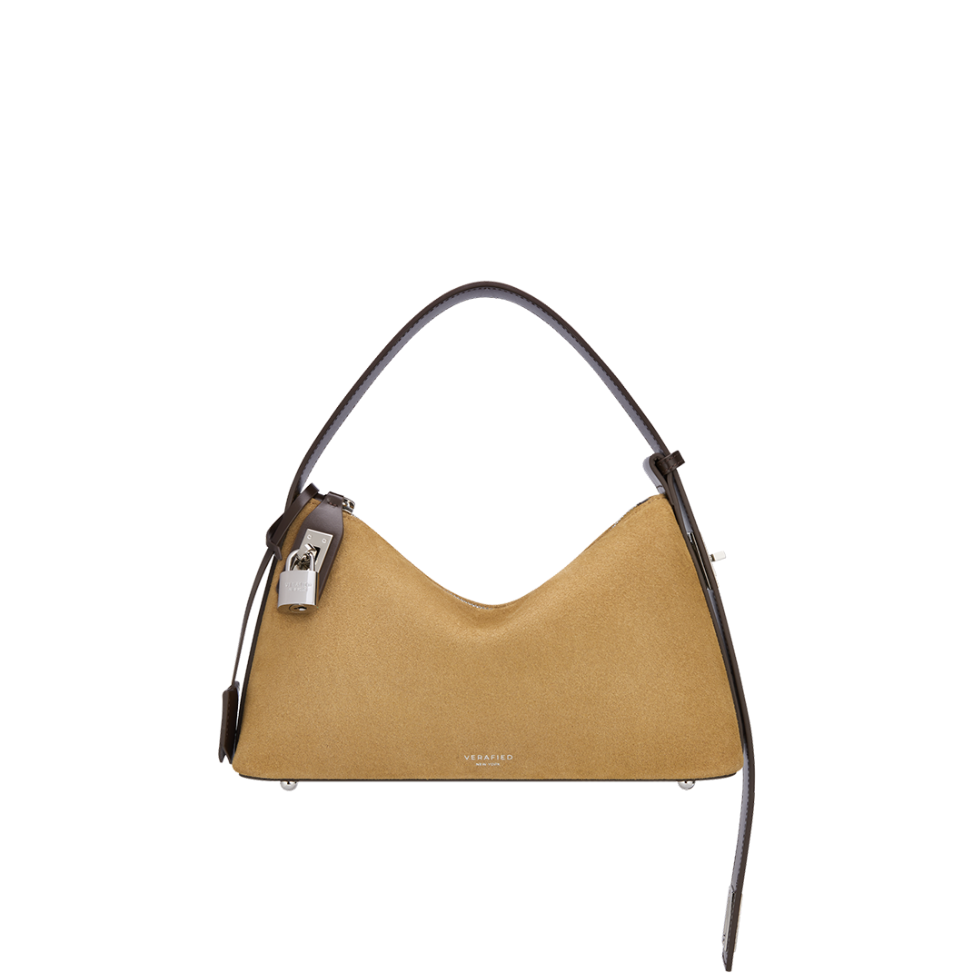 Silver Suede Hobo Bag