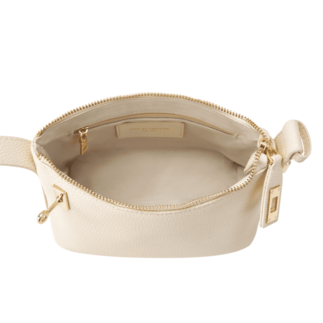 Ivory Twister Hobo Handbag inside