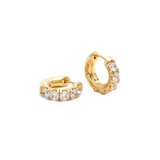White Stone Hoops (Final Sale)