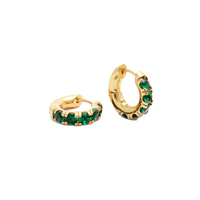 Emerald Hoops (Final Sale)