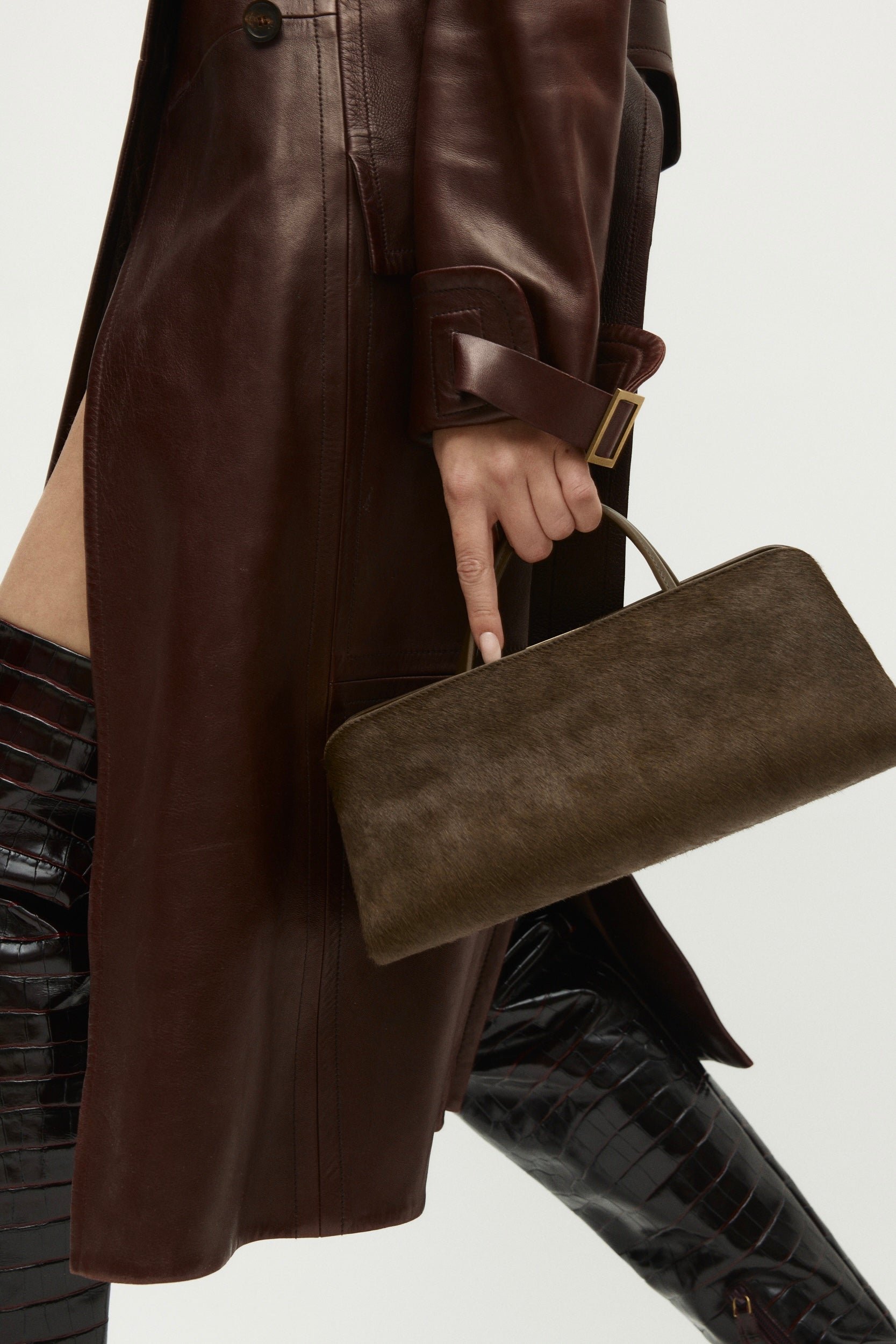 Olive Calf Hair Éclair Bag(Moda Operandi x VERAFIED Exclusive Collection)