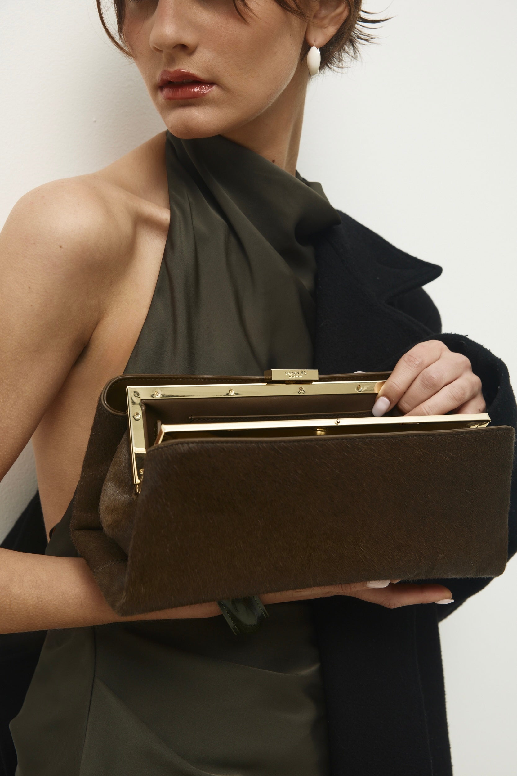 Olive Calf Hair Éclair Bag(Moda Operandi x VERAFIED Exclusive Collection)