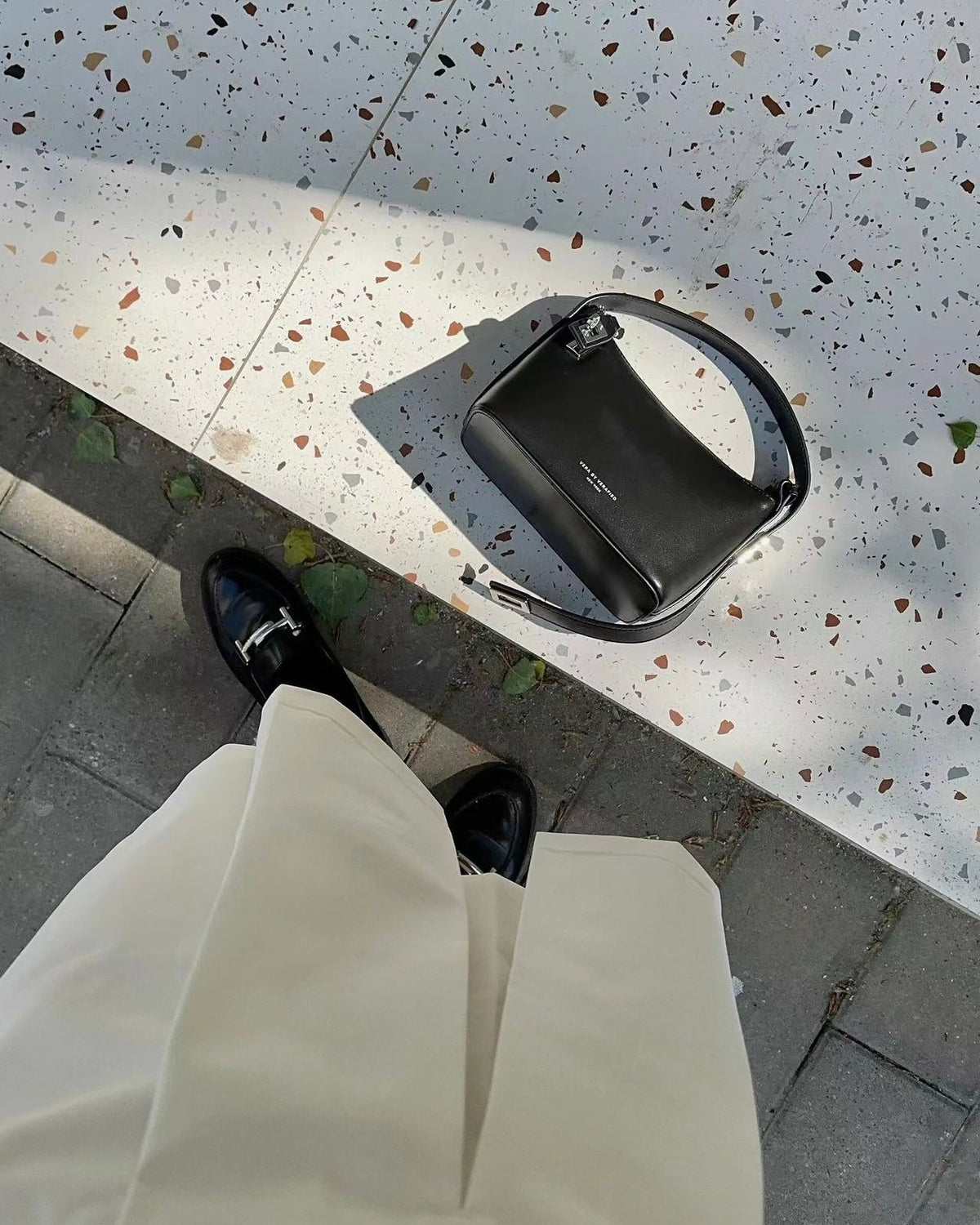 Silver Leather Hobo Bag