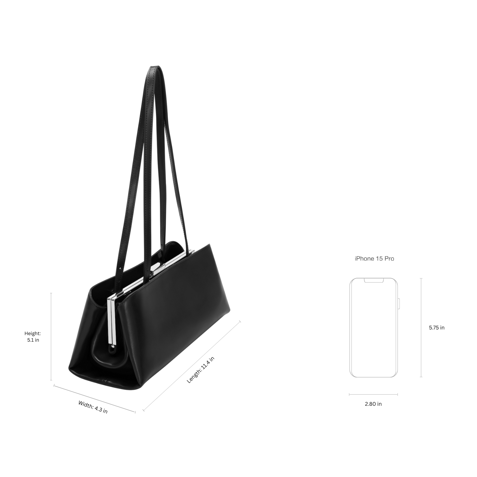 Silver Noir Éclair Bag