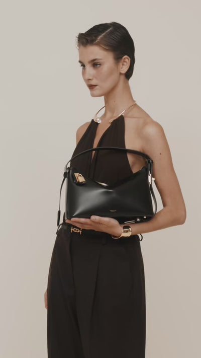 Gold Black Hobo Shoulder Bag - Verafied New York