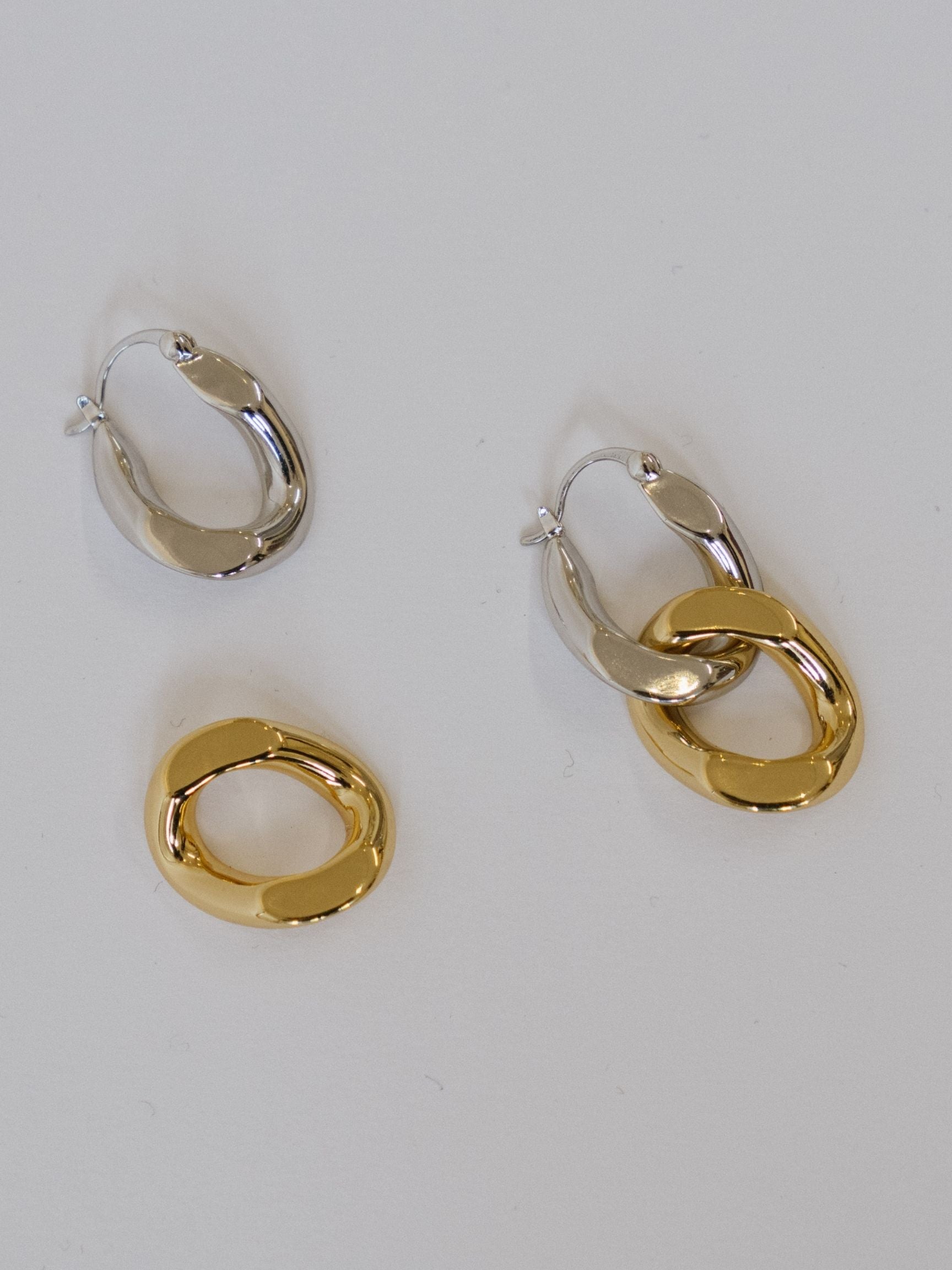Gold-Silver Link Mismatch Earrings (Final Sale)