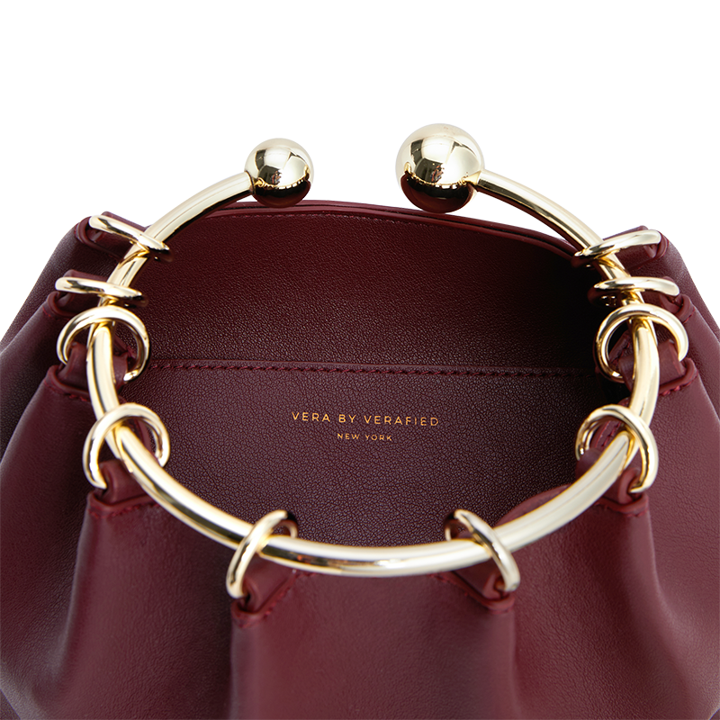 Burgundy Ring Handle Bag