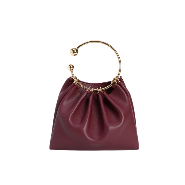 Burgundy Ring Handle Bag Verafied New York