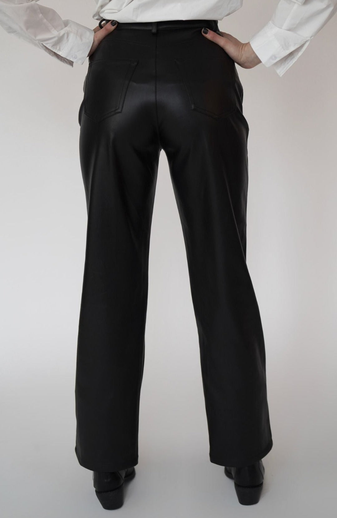 UnReal Leather Straight Leg Pant in Black | Blue Revival