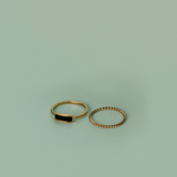 14k Gold Black Onyx Ring Set