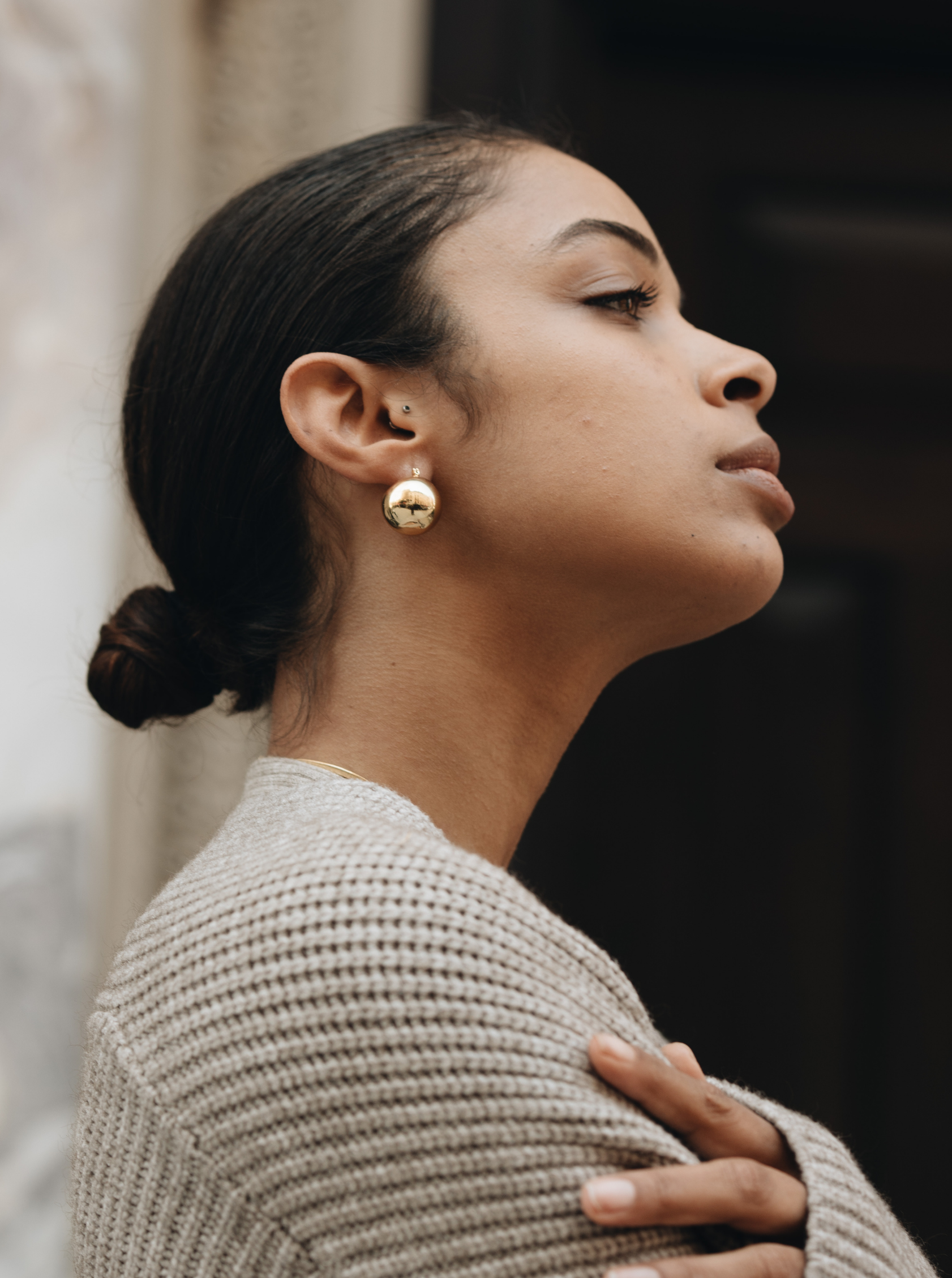 Sterling Silver Hoop Earrings With 18kt Gold Plate Ball By The London  Earring Company | notonthehighstreet.com