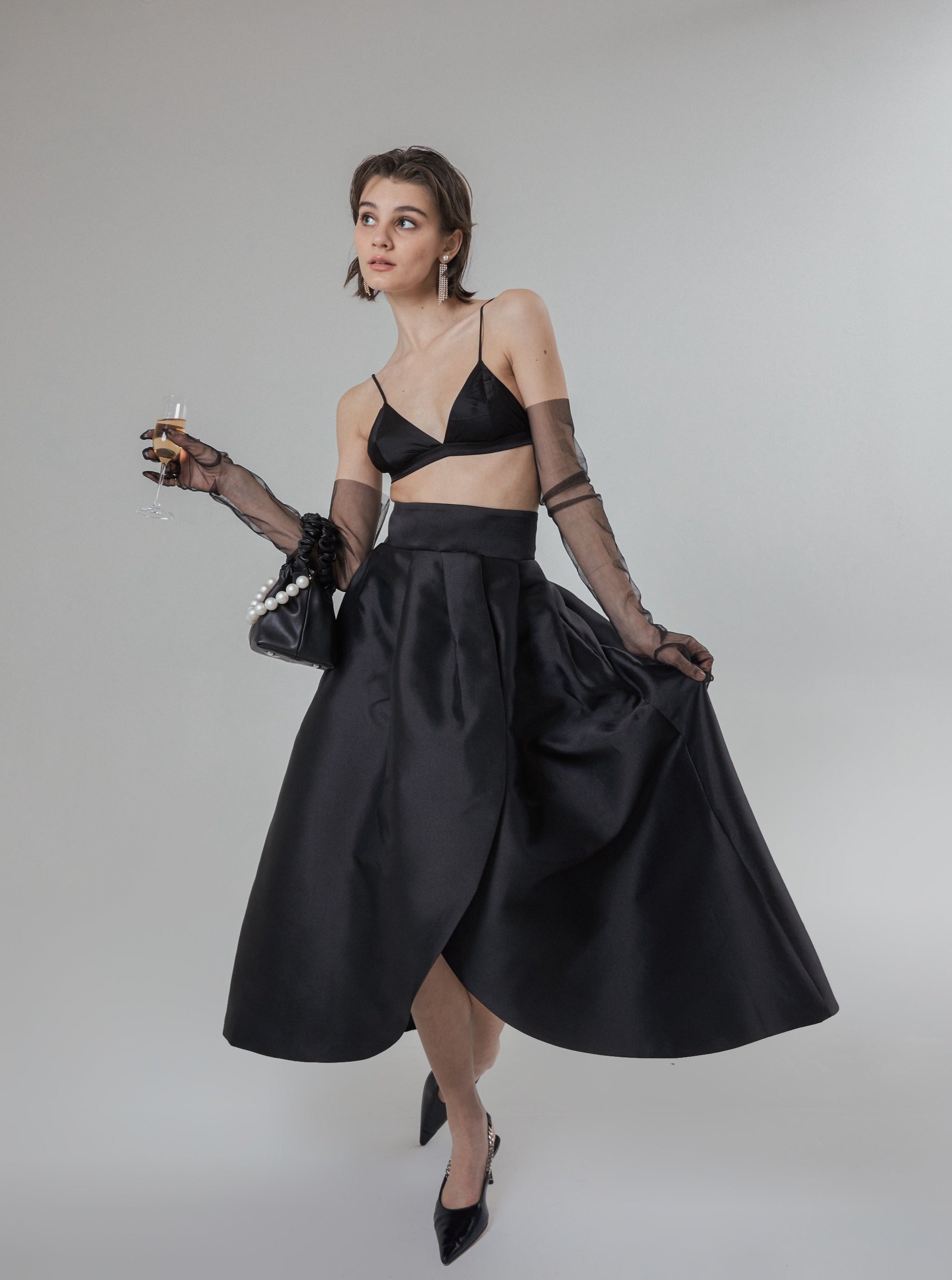 Satin skirt outlet costume